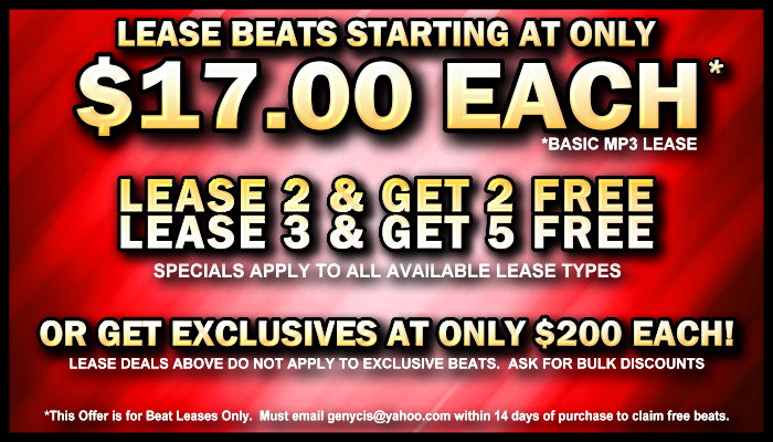Buy Beats For Your Mixtape, Album, or Project Needs at Genycis.com! Buy Beats For Your Mixtape, Album, or Project Needs at Genycis.com!